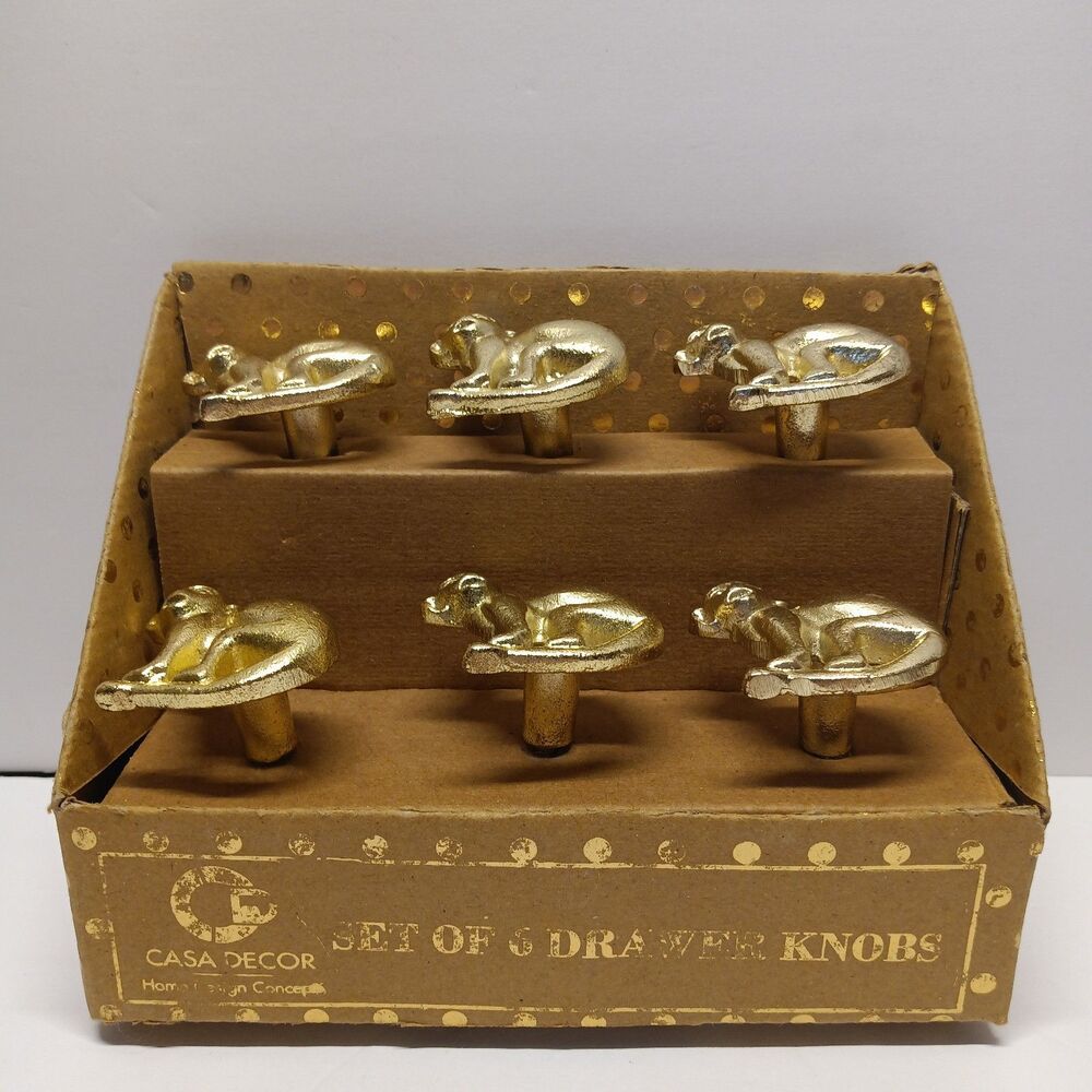 Casa Decor Home Design Concepts Set Of 6 Golden Monkey Drawer Knobs - Picture 2 of 8